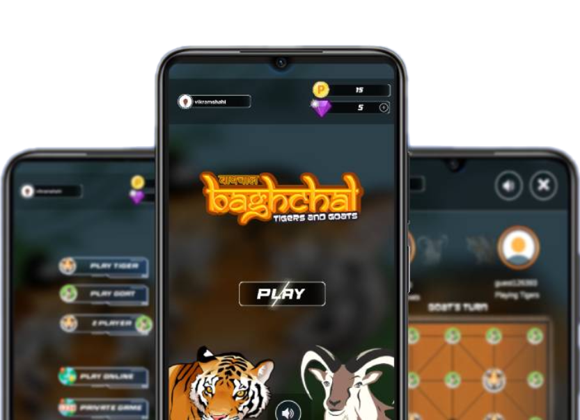 Baghchal app screens